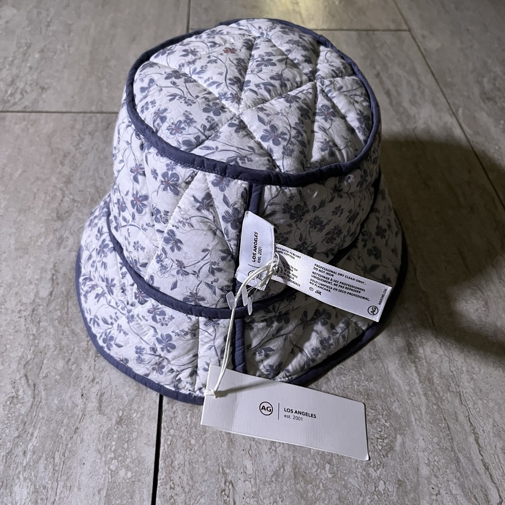 AG Womens Reversible Quilted Bucket Hat Floral Colorblock Multicolor S FNY3079